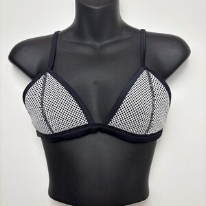 TRIANGL Delilah Mesh Neoprene Bikini Top, Black White, Size S